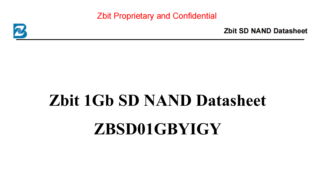 Small Storage, Big Power — Zbit 1Gb SD NAND Flash